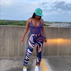 Printed tassel pants